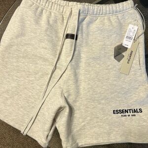 Essentials Fear Of God Light Oatmeal Sweat Shorts